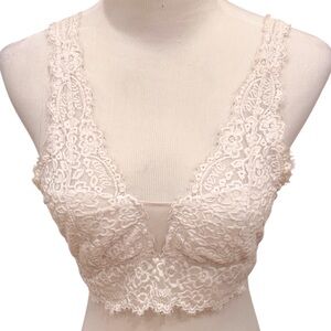 Aerie Lace Bra Brakette Eyelet Cream Ivory M Festival
